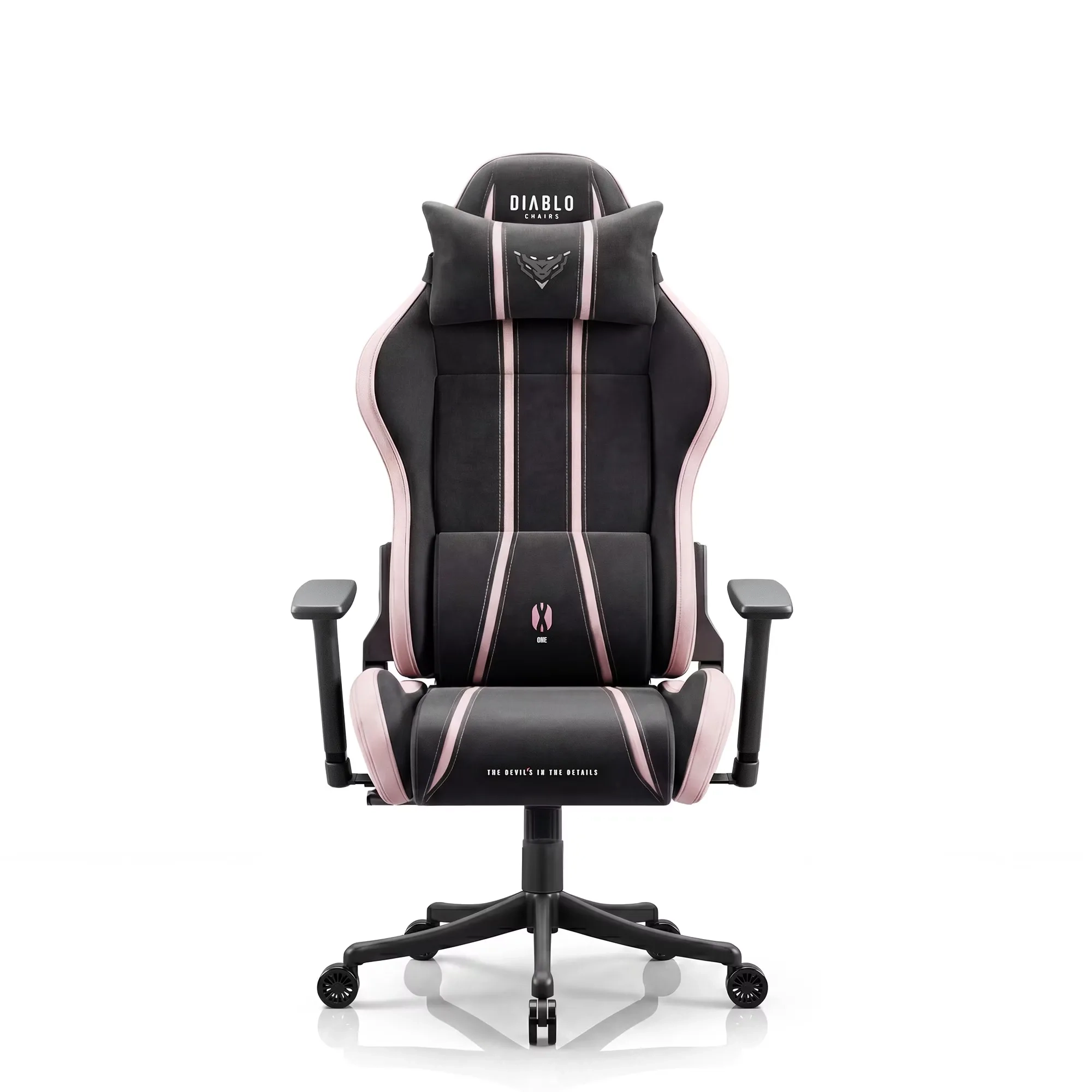 Fotel Diablo Chairs X-One 2.0 Small Akira Pink Gamingowy do 90kg Tkanina Czarno-Różowy