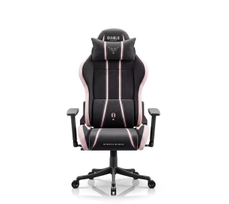 Fotel Diablo Chairs X-One 2.0 Small Akira Pink Gamingowy do 90kg Tkanina Czarno-Różowy