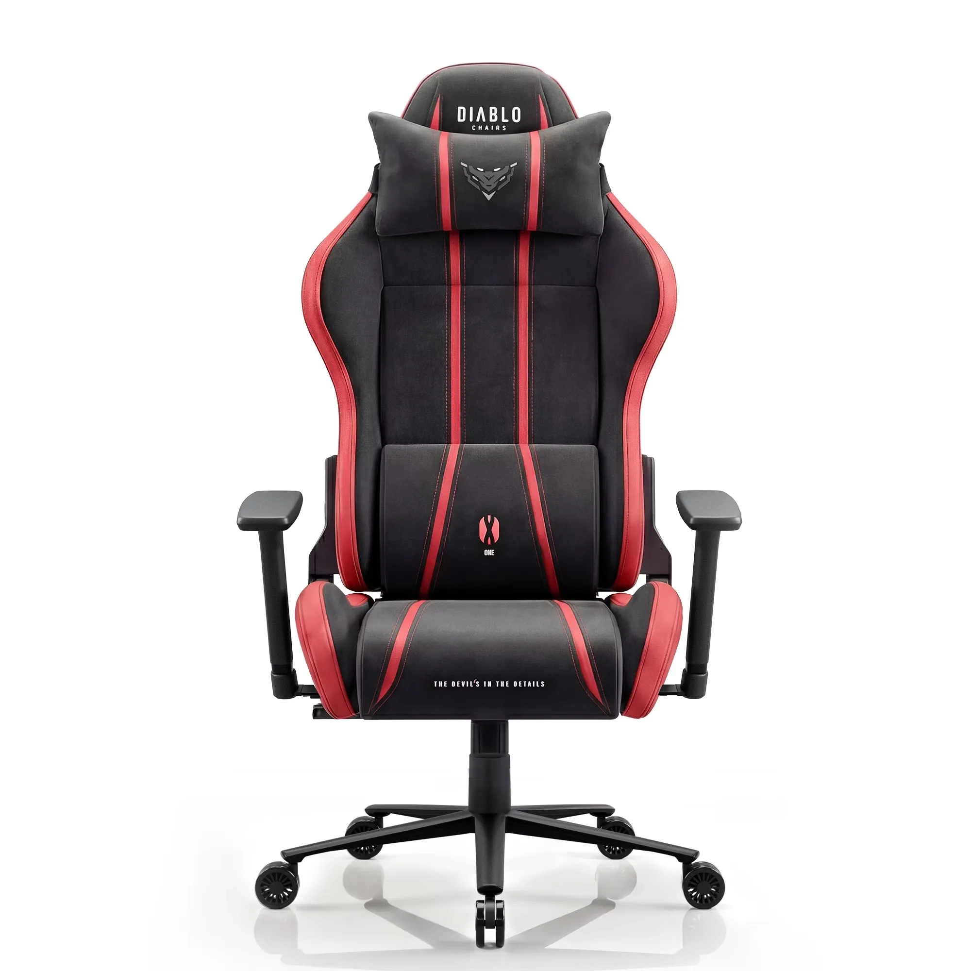 Fotel Diablo Chairs X-One 2.0 King Bloody Mery Gamingowy do 140kg Tkanina Czarno-Czerwony