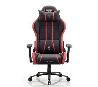 Fotel Diablo Chairs X-One 2.0 King Bloody Mery Gamingowy do 140kg Tkanina Czarno-Czerwony