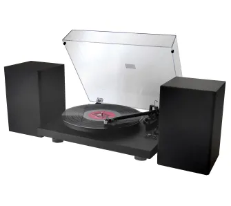 Gramofon Soundmaster PL711SW Manualny Napęd paskowy Przedwzmacniacz Bluetooth Czarny + głośniki