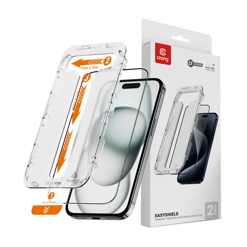 Szkło hartowane Crong EasyShield 2szt. do iPhone 16 / iPhone 15