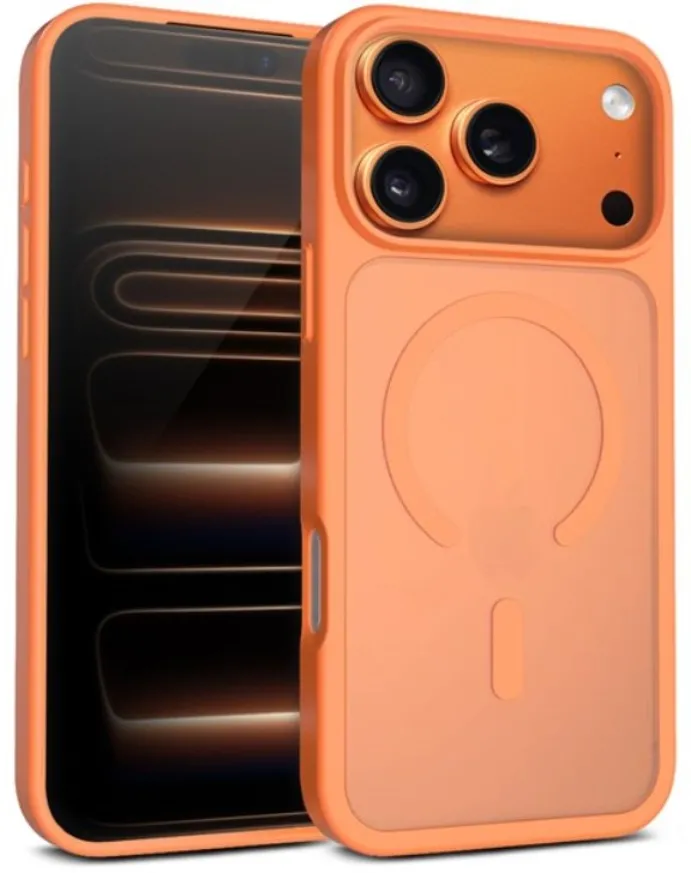Etui Crong Hybrid Matte Magnetic MagSafe do iPhone 17 Pro Max Pomarańczowy