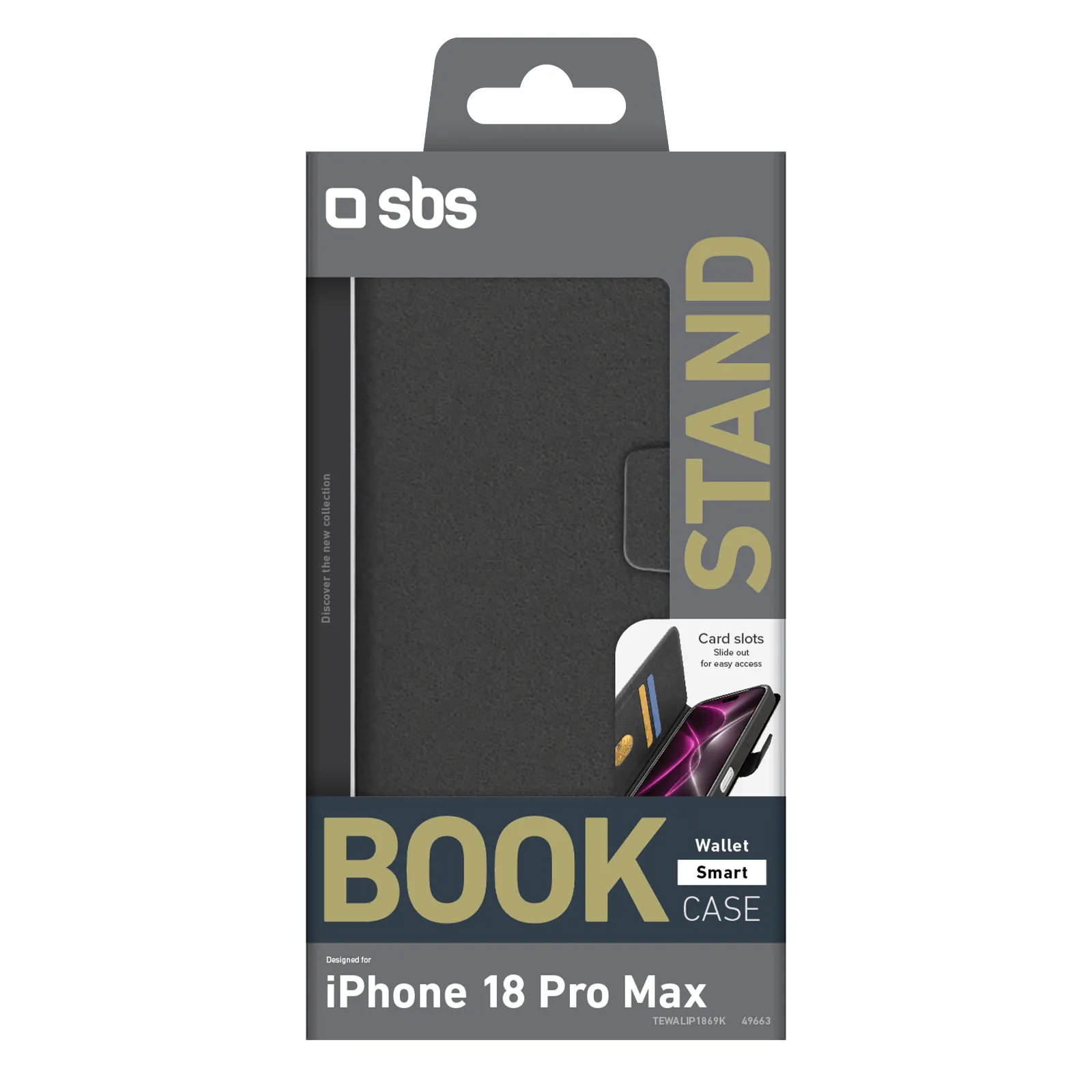 Etui SBS Book Wallet do iPhone 18 Pro Max Czarny