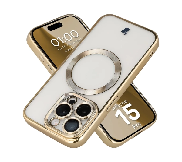 Bizon Case GuardO do iPhone 15 Pro Złoty