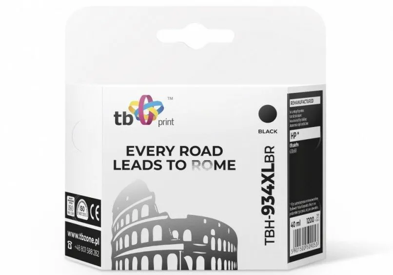 Tusz TB Print TBH-934XLBR (zamiennik C2P23AE nr 934XL) Czarny 40 ml