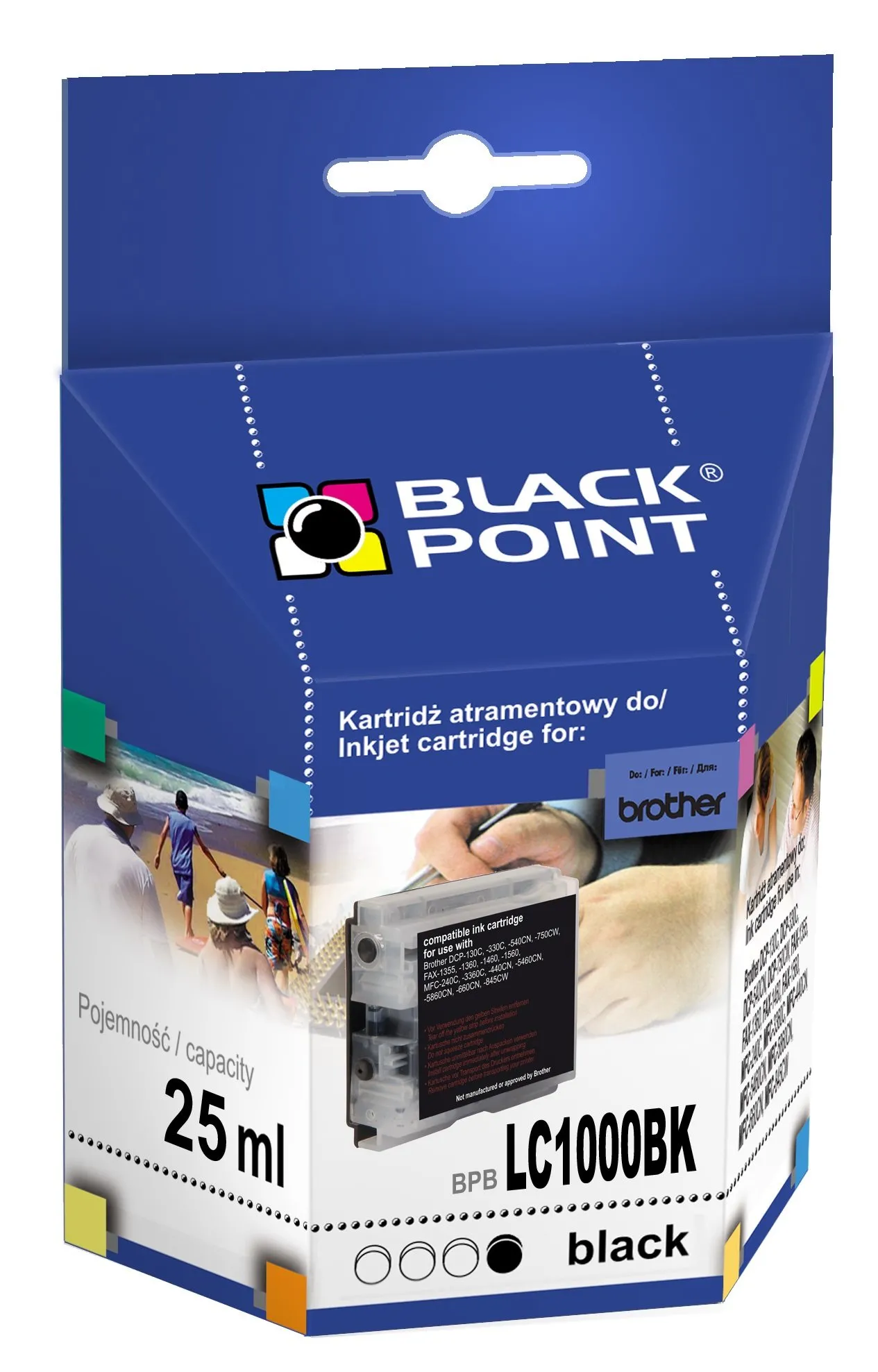 Tusz Black Point BPBLC1000BK (zamiennik LC-1000BK, LC-970BK) Czarny 25 ml