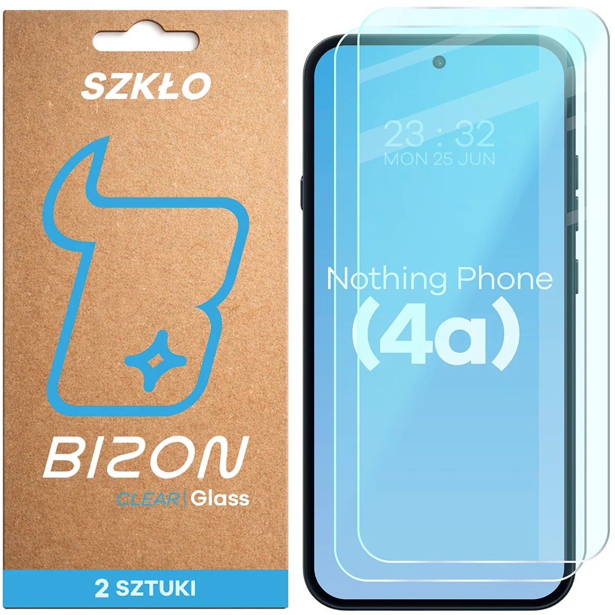 Szkło hartowane Bizon na ekran Glass Clear Duo do Nothing Phone 4a 2 sztuki