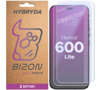 Szkło hybrydowe Bizon elastyczne Hybrid Mule Duo do Honor 600 Lite 5G 2 sztuki