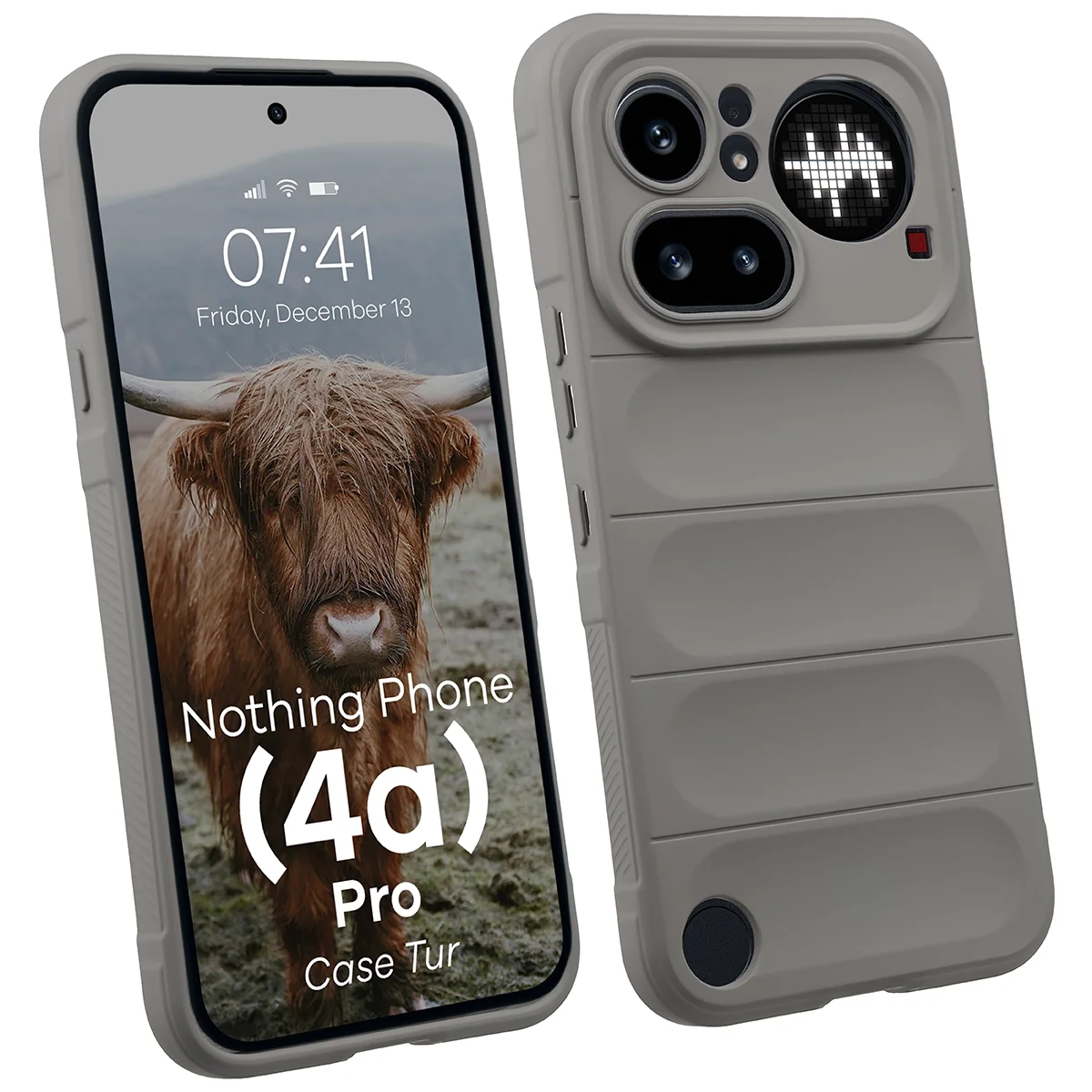 Etui Bizon Case Tur do Nothing Phone (4a) Pro Jasnoszary