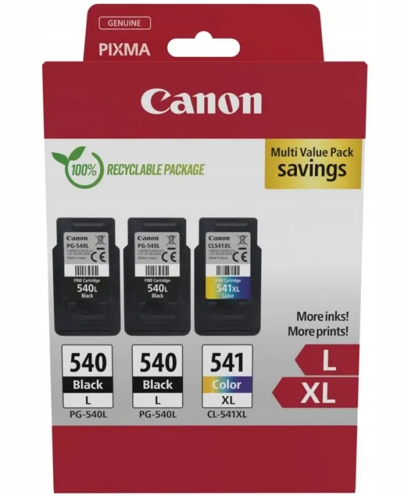 Zestaw tuszów Canon PG-540L + CL-541XL Czarny 2x 11 ml , Kolorowy 15 ml