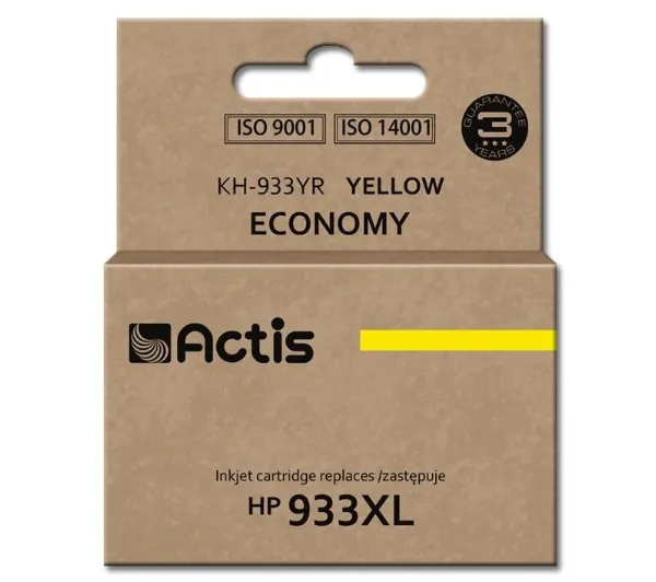 Actis KH-933YR Tusz do drukarki HP, Zamiennik HP 933XL CN056AE;  Standard;  13 ml;  żółty.