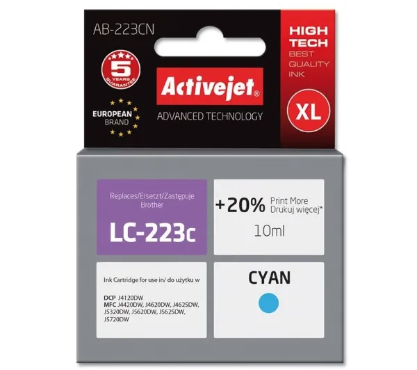 ActiveJet AB-223CN (zamiennik LC-223C) Niebieski 10 ml