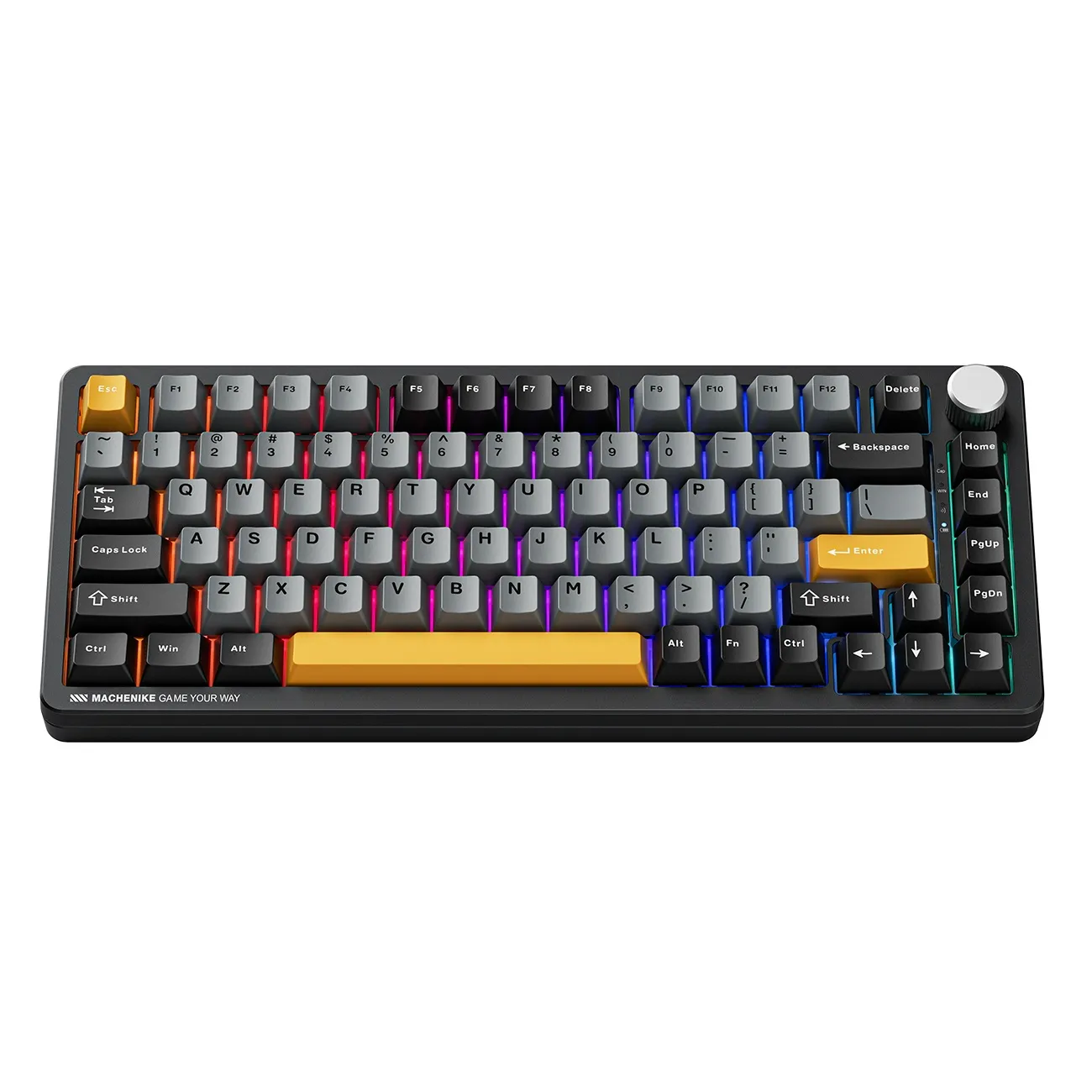 Klawiatura mechaniczna Machenike K600-B82W Gamingowa Bezprzewodowa GR Silver Switch Czarna
