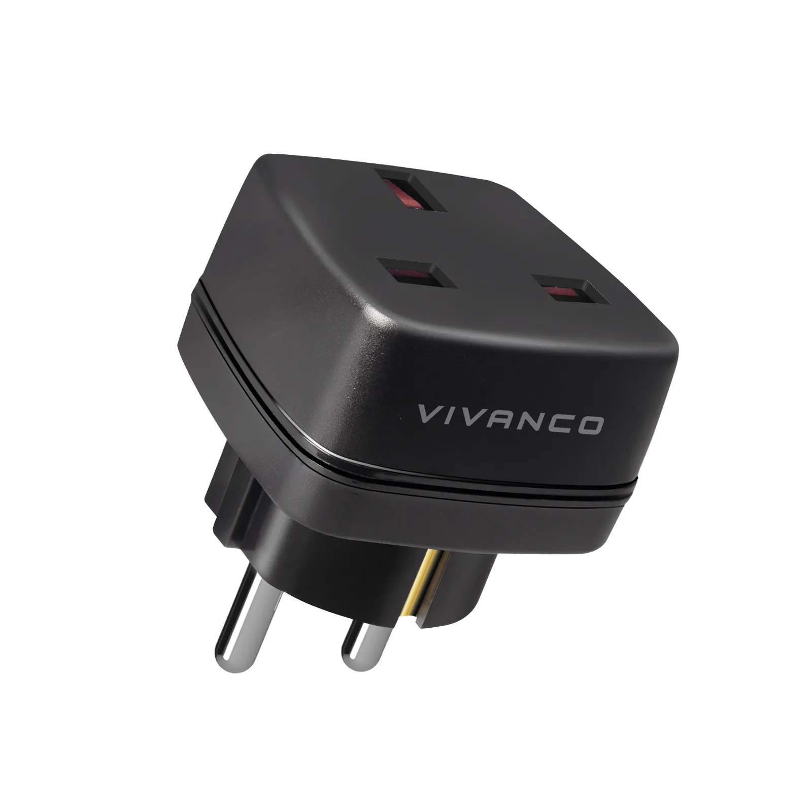 Adapter podróżny Vivanco Gniazdo UK na EU Schuko Czarny