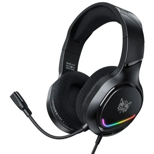 Słuchawki przewodowe z mikrofonem Onikuma X31 RGB Nauszne Czarny