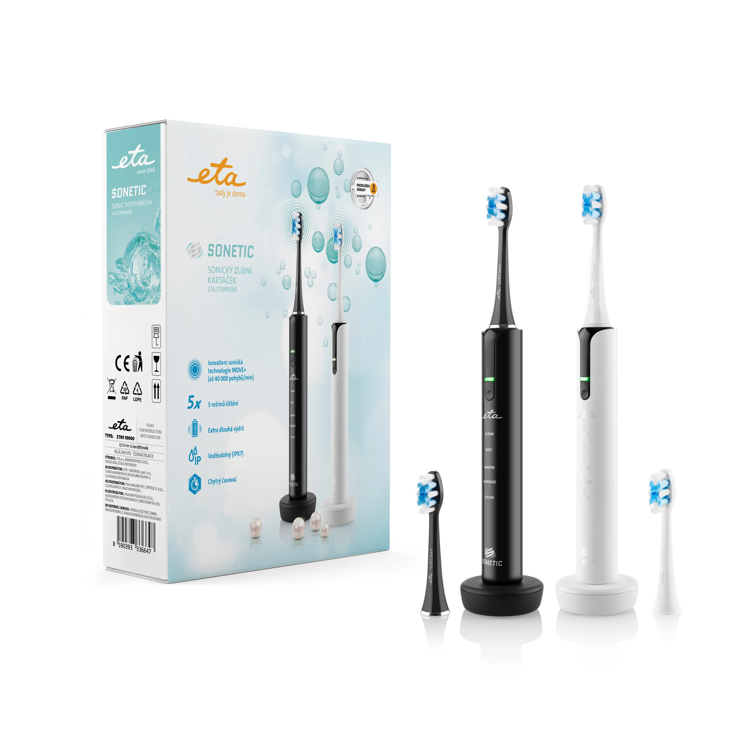 Zestaw szczoteczek sonicznych ETA Sonetic II Duo 270990000