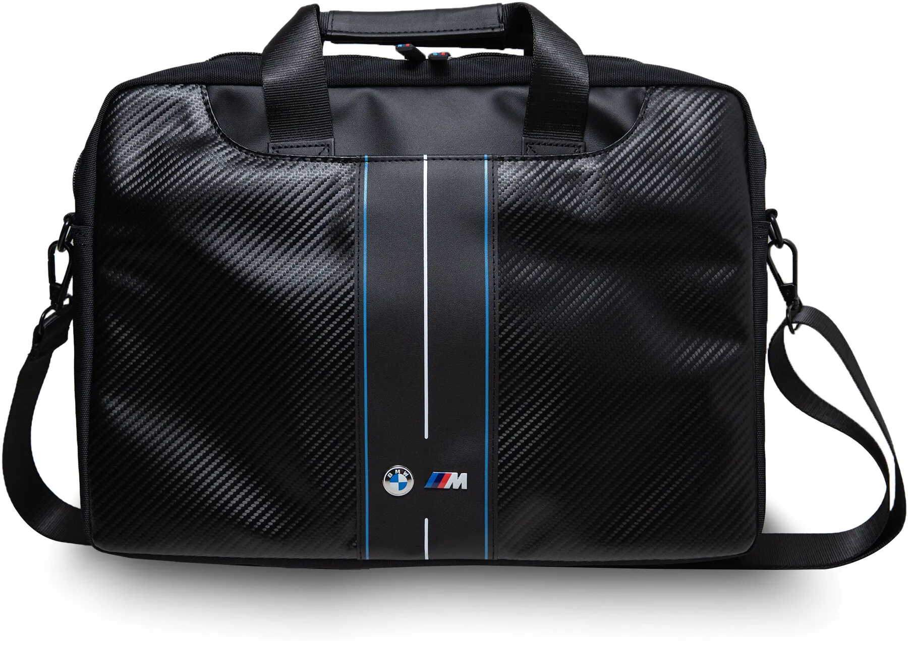 Torba na laptopa BMW Carbon Blue Stripes 16" Czarny