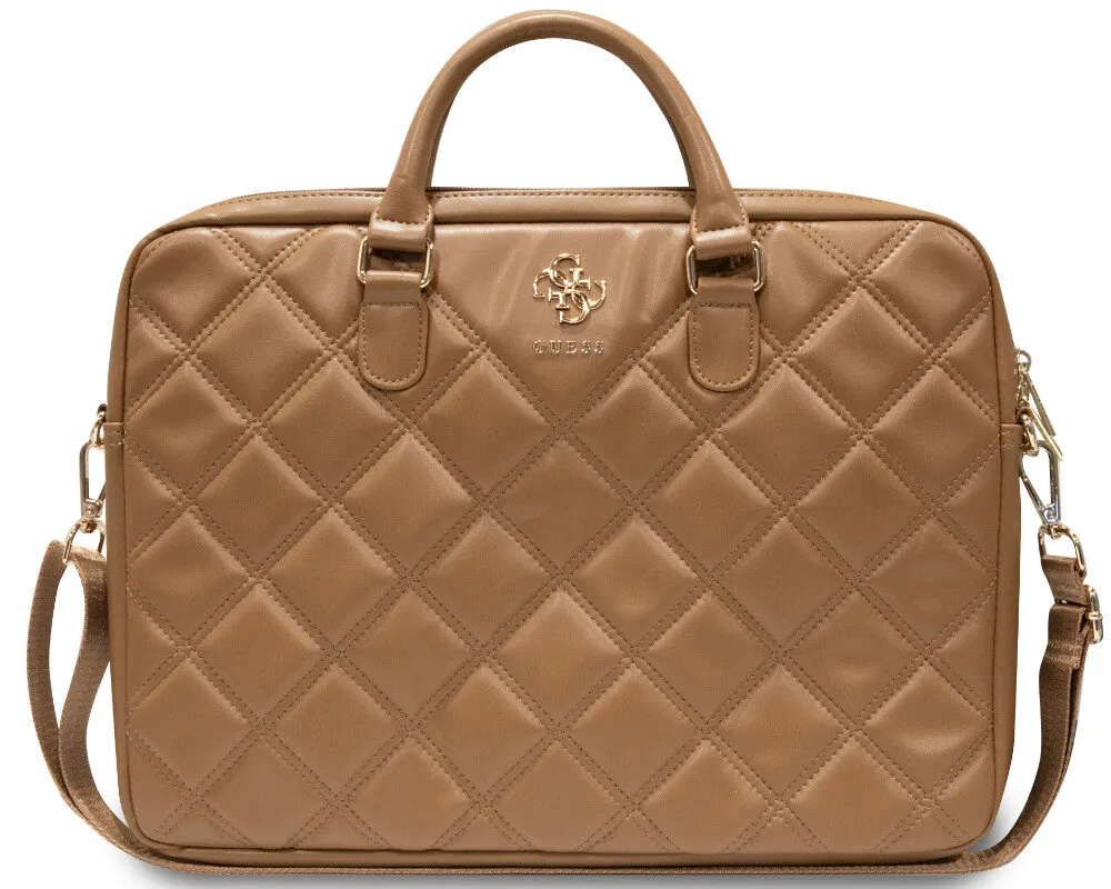 Torba na laptopa Guess Quilted 4G 16" Brązowy