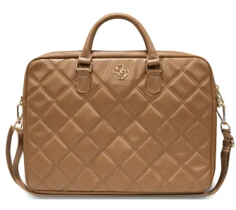 Torba na laptopa Guess Quilted 4G 16" Brązowy