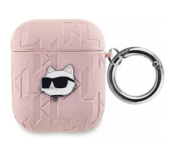 Karl Lagerfeld Monogram Choupette Head do Apple Airpods 1/2 Różowy