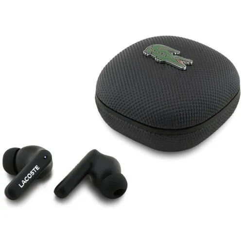 Słuchawki bezprzewodowe Lacoste Iconic Petit Pique Dokanałowe Bluetooth Czarny