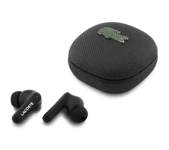 Słuchawki bezprzewodowe Lacoste Iconic Petit Pique Dokanałowe Bluetooth Czarny