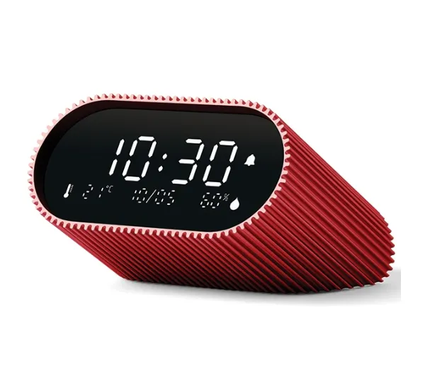Lexon Ray Clock Saguine Red LR155SR3 z czujnikiem temperatury i wilgotności Czerwony