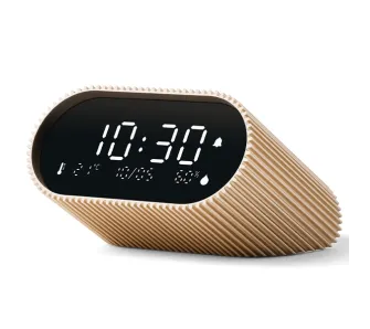 Budzik Lexon Ray Clock Vivid Gold LR155VG3 z czujnikiem temperatury i wilgotności Złoty