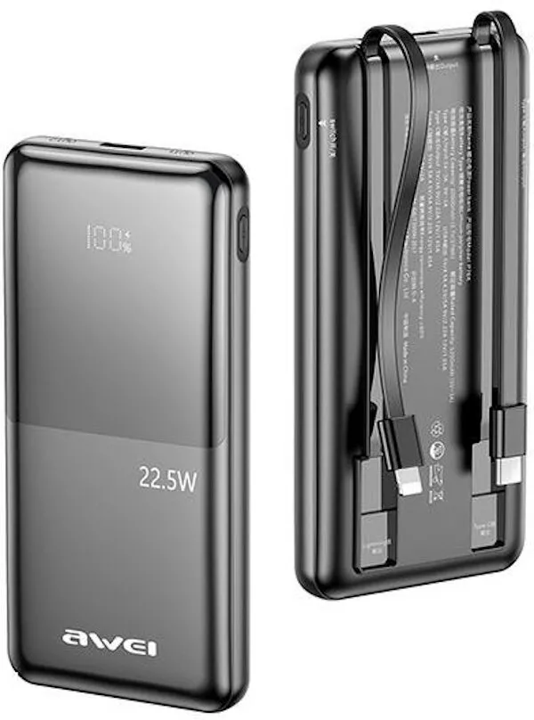 Powerbank Awei P76K Digital Display 10000mAh 22.5W Czarny
