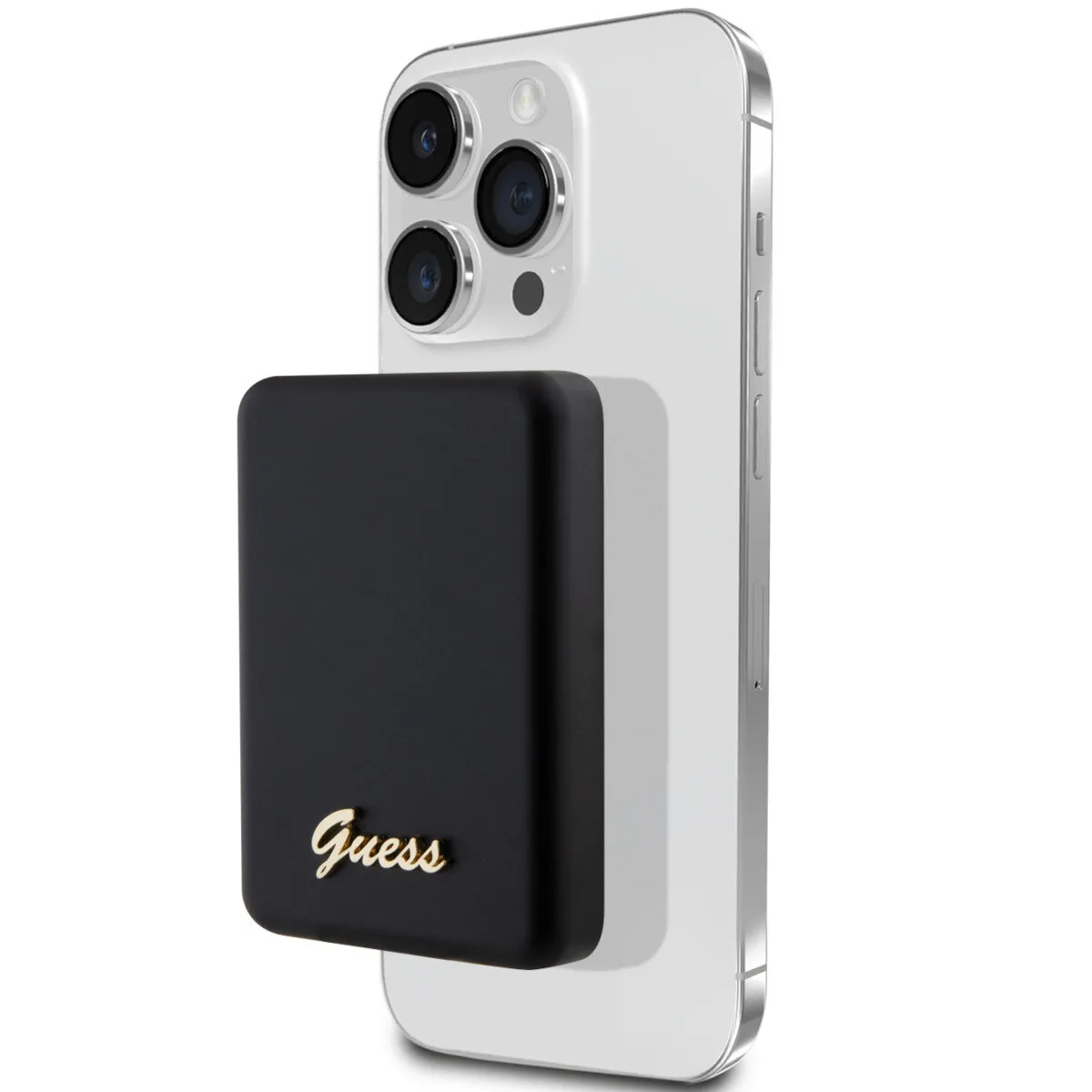Powerbank Guess 4G Strassed Metal Logo MagSafe 5000 mAh 15W Czarny