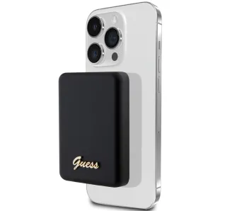 Powerbank Guess 4G Strassed Metal Logo MagSafe 5000 mAh 15W Czarny