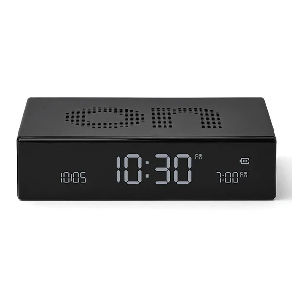 Budzik Lexon Flip Premium Black LR152N Czarny