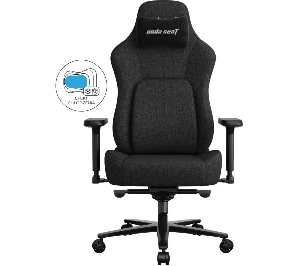 Anda Seat Phantom 4 L Pro Black Fabric Gamingowy do 100kg Tkanina Czarny