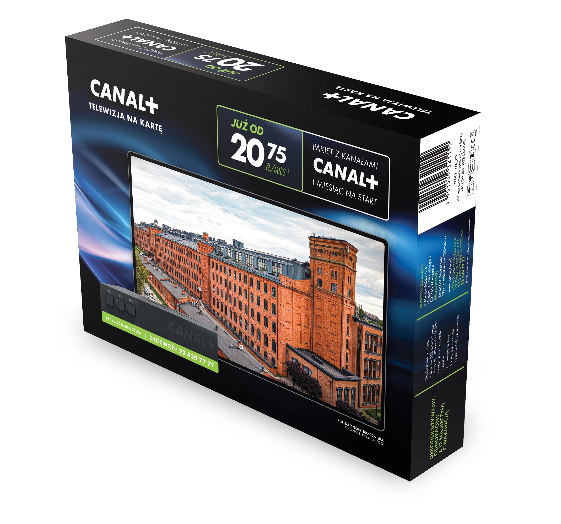 Usługa Canal+ Dekoder Canal+ SmarDTV DSB4300 z Telewizją na Kartę - 130 kanałów, 1 miesiąc Canal+ na start