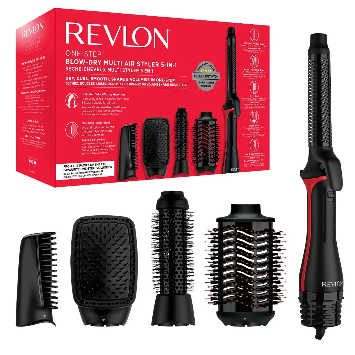 Suszarko-lokówka Revlon RVDR5371E 1100W Jonizacja Zimny nawiew Średnica szczotki 38mm 70mm 4 poziomy temperatury