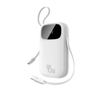 Powerbank Baseus EnerFill FC31 QPow3 10000mAh 45W z wbudowanymi kablami 2xUSB-C Biały
