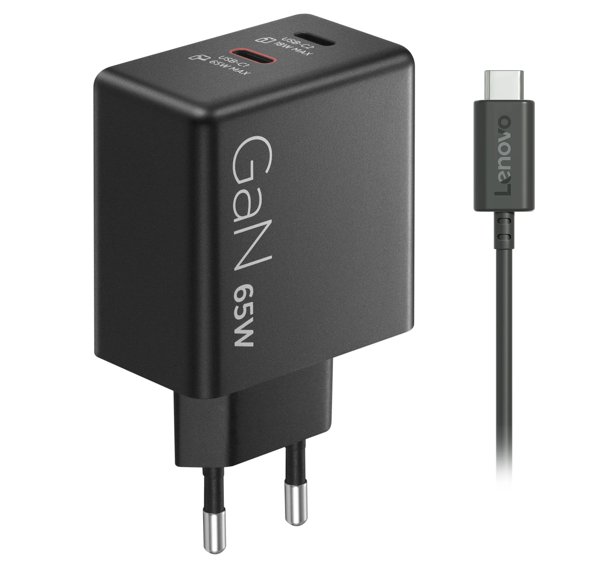 Ładowarka sieciowa Lenovo Dual 2x USB-C GaN 65W Czarny