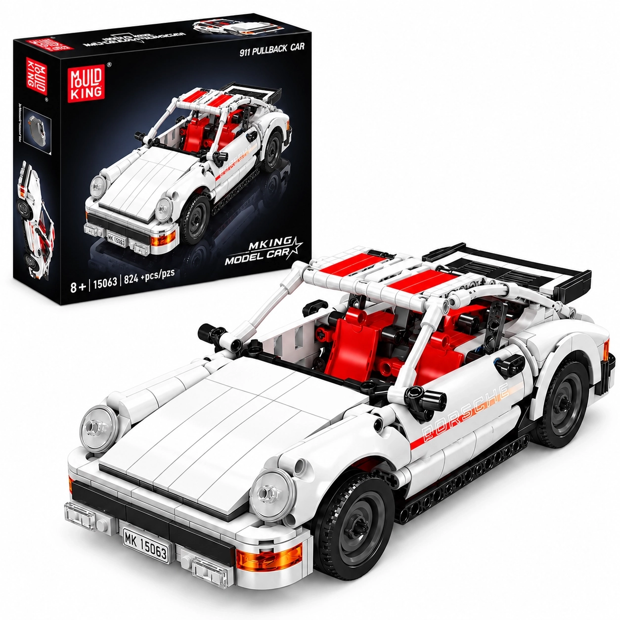 Zestaw klocków Mould King 15063 911 Pull-Back Sports Car