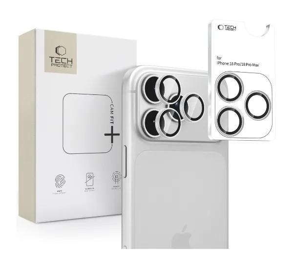 Tech-Protect Camring Fit+ do iPhone 18 Pro / 18 Pro Max Srebrny