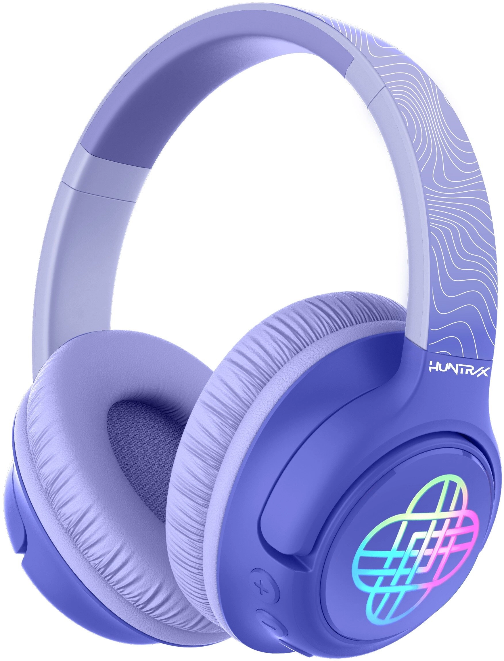 Słuchawki bezprzewodowe z mikrofonem OTL Technologies K-Pop Demon Hunters LED Light Up Wireless Nauszne Dla Dzieci Fioletowy