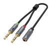 Kabel  audio Unitek Y-C957ABK 0,2m Czarny