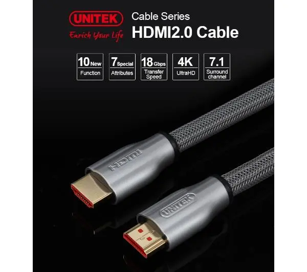 Unitek Y-C136RGY 1m Srebrny
