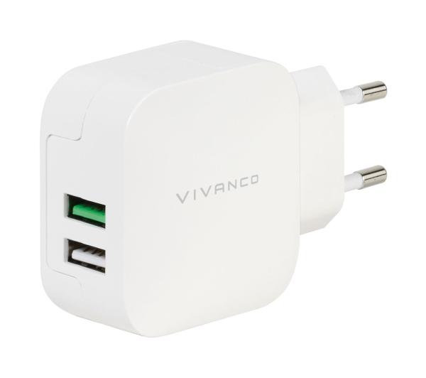 Фото - Зарядний пристрій Vivanco 37563 Fast Charging 2xUSB 