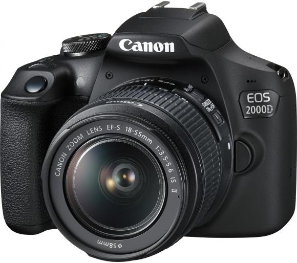 lustrzanka cyfrowa Canon EOS 2000D + EF-S 18-55mm f/3,5-5.6 IS II + torba SB130 + karta 16GB