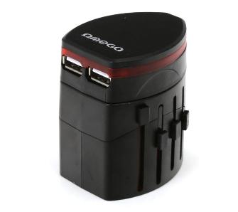 Adapter podróżny z ładowarką USB Omega Power Travel Adaptor 4w1 USB 43354 (czarny)