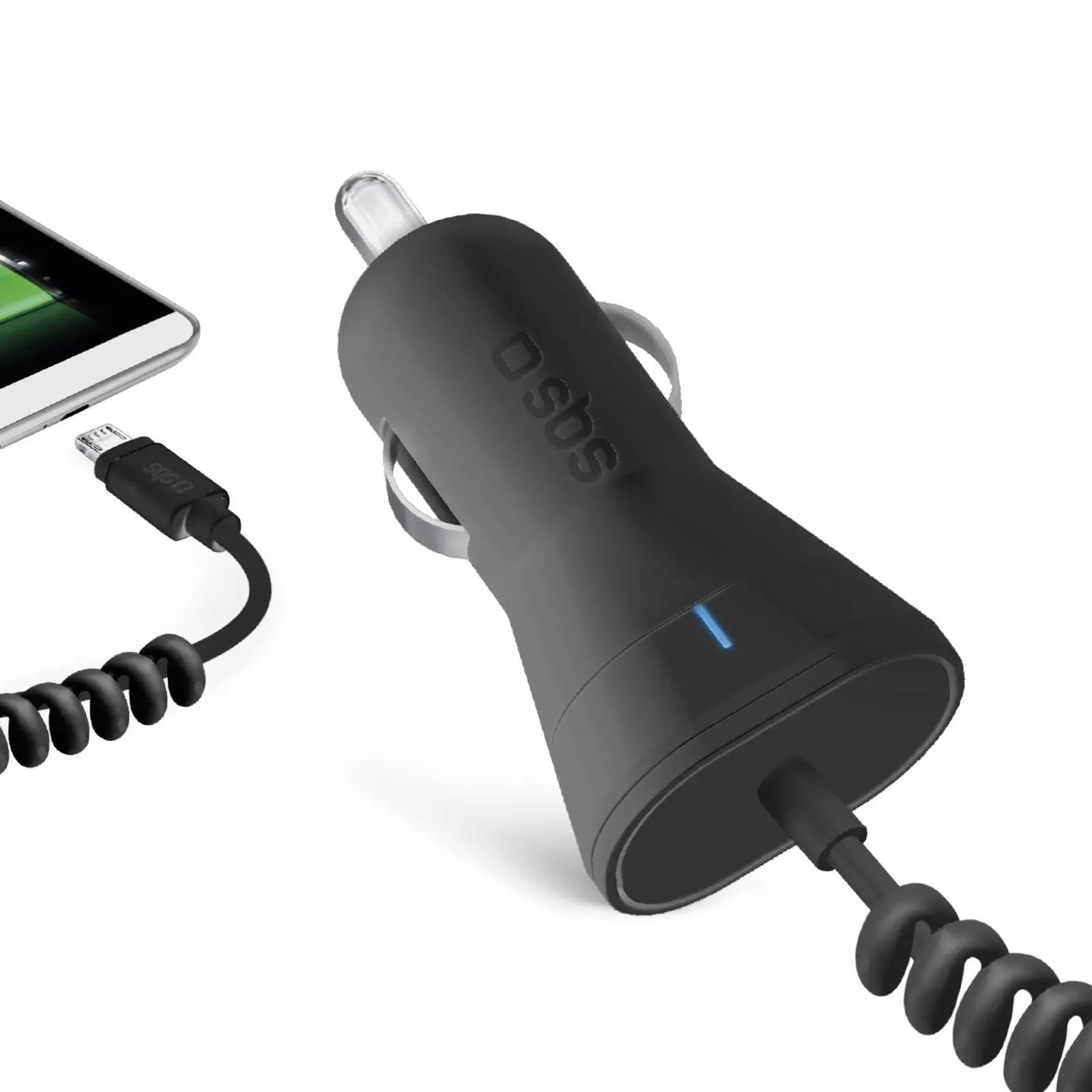 Ładowarka samochodowa SBS TECRMICRO21AFAST Czarny