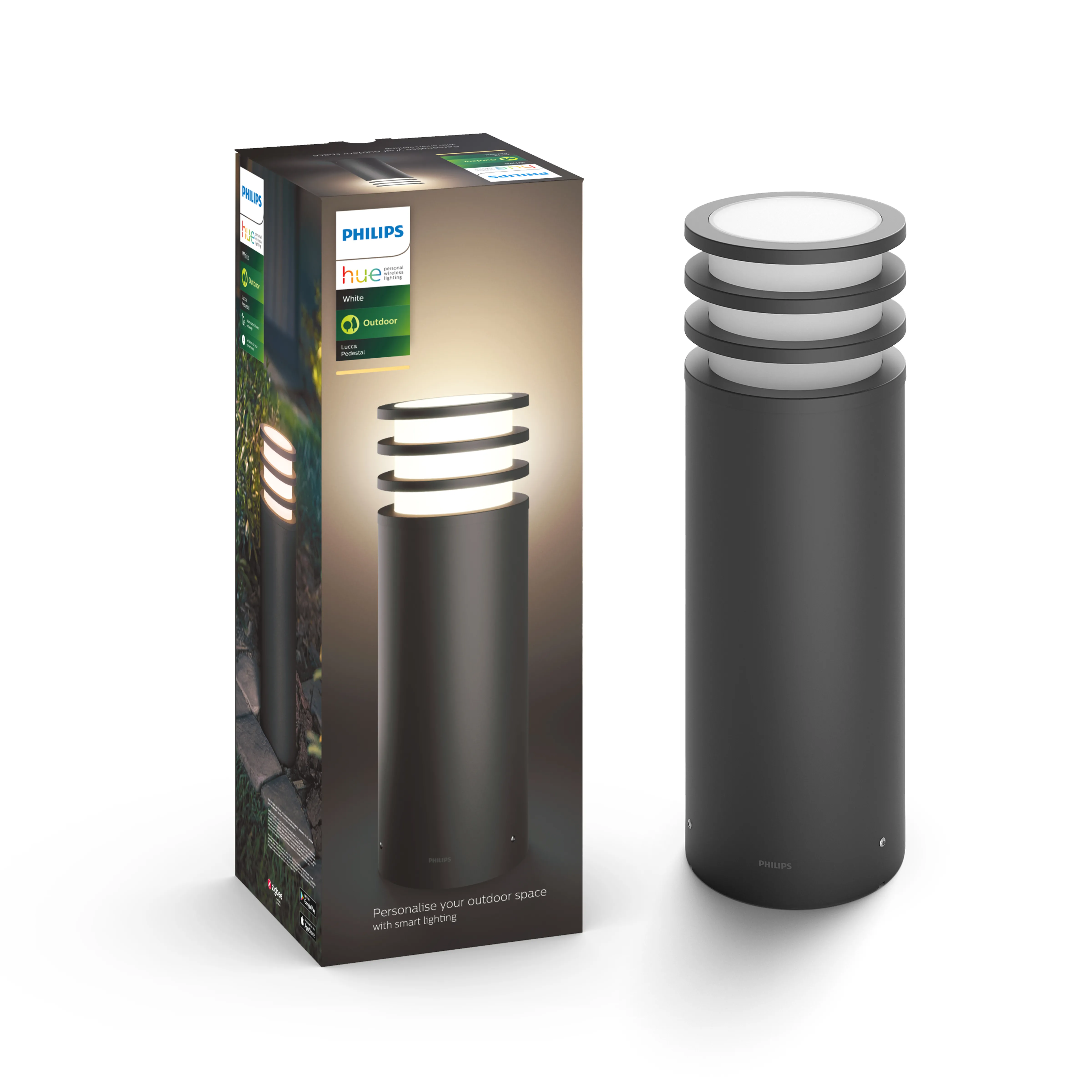 Zewnętrzna latarnia Philips Lucca Hue Pedestal Anthractive 17402/93/P0