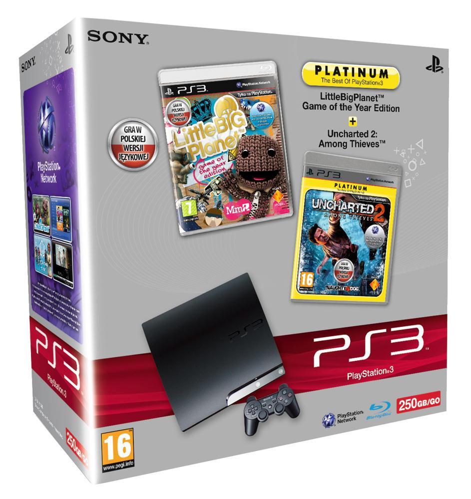 Sony PlayStation 3 Slim + 2 gry
