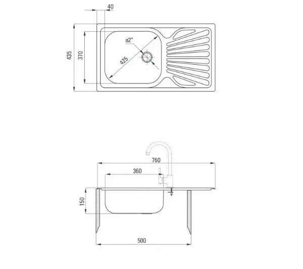 Deante TECHNO ZMU 0110 Stalowy Satyna